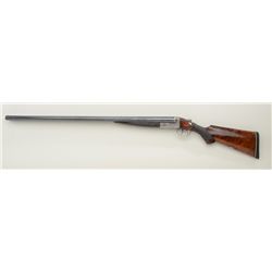 thaca SxS Grade 4 shotgun, no ejectors, 10  gauge, 32” barrels, blue and case hardened  finish, engr