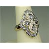 Image 2 : Dazzling 14 karat yellow gold ladies ring  bezel set with pear shape and round Tanzanite  weighing a