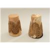 Image 1 : Pair of two deer hide and sinew wrapped  Indian ceremonial hand drums or shakers,  approx. 9-1/2” in