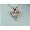 Image 2 : High quality 14 karat yellow gold ladies  heart shape design necklace set with round  and baguette c