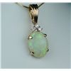 Image 2 : Elegant 14 karat yellow gold ladies  enhancer/pendant set with an oval Australian  opal weighing app