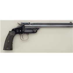 Smith & Wesson Second Model Single Shot  pistol, .22 cal., 8” barrel, blue finish,  extended checker