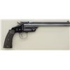 Image 1 : Smith & Wesson Second Model Single Shot  pistol, .22 cal., 8” barrel, blue finish,  extended checker