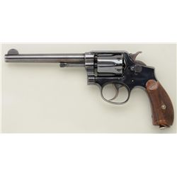 Smith & Wesson M&P U.S. Army Model 1899 DA  revolver, .38 Mil. cal., 6” barrel, blue  finish, checke