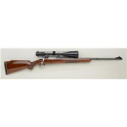 Belgian-made Browning bolt-action rifle, .338  Win. Mag. only caliber, 24” round barrel,  blue finis