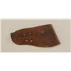 Image 1 : Tooled leather single loop holster for a Colt  New Service revolver with cowboy on  horseback in the