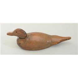 Old hand-made wooden duck decoy approx. 16”  long, 6” in height and 6” wide in very good  condition 