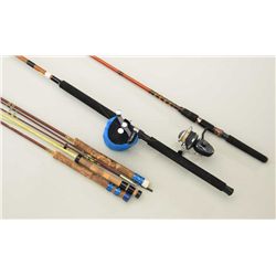 Fisherman's lot including a Penn ball bearing  reel on a Roddy Gator Tail rod, a Garcia  3000 ball b