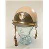 Image 2 : Old-style LA Co. Sheriff’s Dept. helmet with  liner, decorative band and enameled hat piece  in over