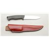 Image 1 : Gerber skinning knife with heavy leather  sheath, approx. 9” overall with an approx.  4-1/2” blade i