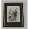 Image 1 : Framed and matted military print showing  three soldiers in dress uniform, approx. 15”  x 12” overal