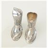 Image 2 : Silver plated cast metal cigarette set in the  shape of fancy cowboy boots including one  boot as a 