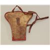 Image 1 : Old Spanish style leather double holster for  single shot percussion pistols with  decorative weavin