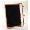 Image 1 : Well-made oak and glass hinged display case  approx. 18” x 24” x 2-1/4” with black  material covered