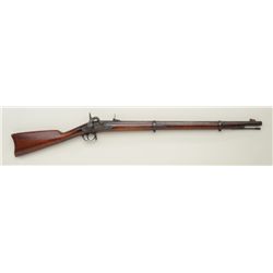 U.S. Springfield percussion rifle, .58 cal.,  barrel reduced to 28-1/2”; plum brown patina  on metal