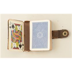 Fauntleroy Playing Card Co. Cincinnati.,  Ohio.  Miniature cards with leather carrier.  52 cards, jo