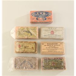 Lot of seven collector’s boxes of ammunition  for .38 S&W cal., many appear full, in  overall good t