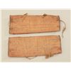 Image 1 : Pair of old Indian woven wrist or arm band  panels mounted on trade cloth with colorful  design in r