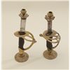 Image 1 : Pair of candleholders made from swords;  likely done by Bannerman’s in the early 20th  century; neat