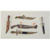 Image 1 : Lot of 5 misc. knives from an old estate  including a Mexican clip point knife with  multi-color sta