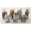 Image 2 : Lot of 8 misc. beer steins in various sizes  and styles; great for decorations around the  bar or fo