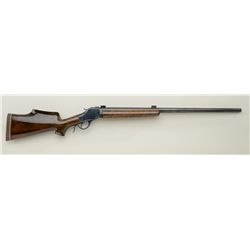 Customized High Wall single shot target  rifle, approx. .25 cal., 26” heavy round  barrel, re-blued 