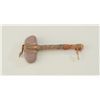 Image 1 : Small child’s-size Indian leather wrapped,  stone headed tomahawk approx. 9” overall  showing some a