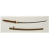 Image 2 : Japanese military sword and metal scabbard,  approx. 41” overall with an approx. 27”  blade, cord wr