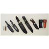 Image 2 : Lot of nine misc. knives including two modern  Fury brand belt knives with leather sheaths;  two mod