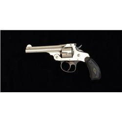 Smith & Wesson top break DA revolver, .32 S&W  cal., 3-1/2” barrel, nickel finish,  checkered black 