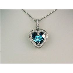 Gorgeous 14 karat white gold ladies custom  made designer necklace stamped ‘Italy” set  with a heart