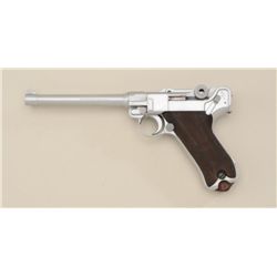 DWM Luger semi-auto pistol with Austrian-made  B’’O’HLER barrel, bead blasted metal  surfaces, 9mm, 