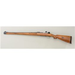 Sporterized Mauser 98 bolt-action rifle, 8mm  cal., 22” barrel, re-finished metal, bright  bolt, adj