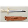 Image 1 : Huge clip-point bowie knife by Ruana  with-Ruana marked heavy leather sheath,  approx. 19-1/2” with 