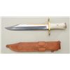 Image 2 : Huge clip-point bowie knife by Ruana  with-Ruana marked heavy leather sheath,  approx. 19-1/2” with 