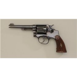 Smith & Wesson Hand Ejector DA revolver, .32  Win. cal., 5” barrel, blue finish, checkered  wood gri