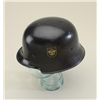 Image 3 : A German Police helmet showing 2 decals  original liner and chin straps intact.  Interior ID'd in pe