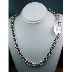 Elegant Sterling silver ladies ‘TIFFANY’  necklace weighing over 53 grams. Retail  $800-$1,000 Estim