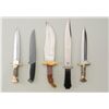 Image 1 : Bonanza lot of 5 large modern custom knives  including two large stag handled daggers by  Rigid, eac