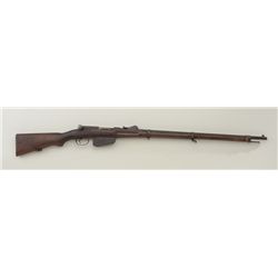 Austrian bolt-action military rifle, 11mm  cal., 31-1/2” barrel, heavy brown patina,  wood stocks,  