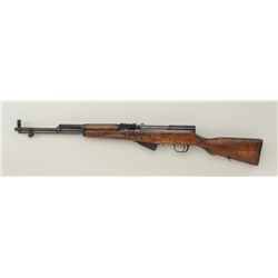 Chinese SKS semi-auto rifle, 7.62mm cal., 20”  barrel, brown patina, wood stock, no  bayonet, #CK137