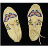 Image 1 : Beaded Indian woman’s moccasins in butterfly  pattern; overall good condition and nicely  accomplish