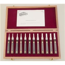 A screwdriver set consisting of 12 pieces  with hardwood handles in presentation box  imported by Co