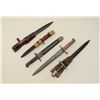 Image 1 : Lot of 5 bayonets:  1)  English bayonet for  Enfield Jungle Carbine with scabbard and  woven web gea