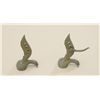 Image 3 : Pair of metal adjustable winged eagle display  stands approx. 4” in height, showing some  age; could