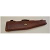 Image 2 : Lot of 3 leather shotgun carry cases, one is  approx. 33” overall with some tooling and  takes a bre