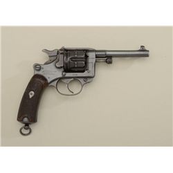 St. Etienne DA revolver, 8mm cal., 4-1/2”  barrel, mat black finish, checkered wood  grips, lanyard 