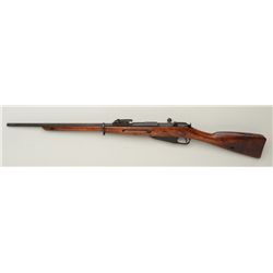 Russian Nagant bolt-action rifle, 7mm cal.,  26” barrel, blue finish, modified wood stock,  #16425. 