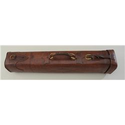 Luggage type leather carrying case for  shotgun with 30  barrels.  Stock # 101B.   Good quality leat