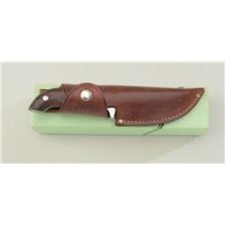 Cheyenne brand Hawk model skinning knife with  leather sheath in factory cardboard box in  overall f
